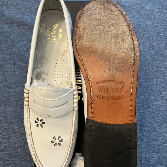 G.H. Bass & Co. White Floral Cutout Loafers - Picture 8 of 10